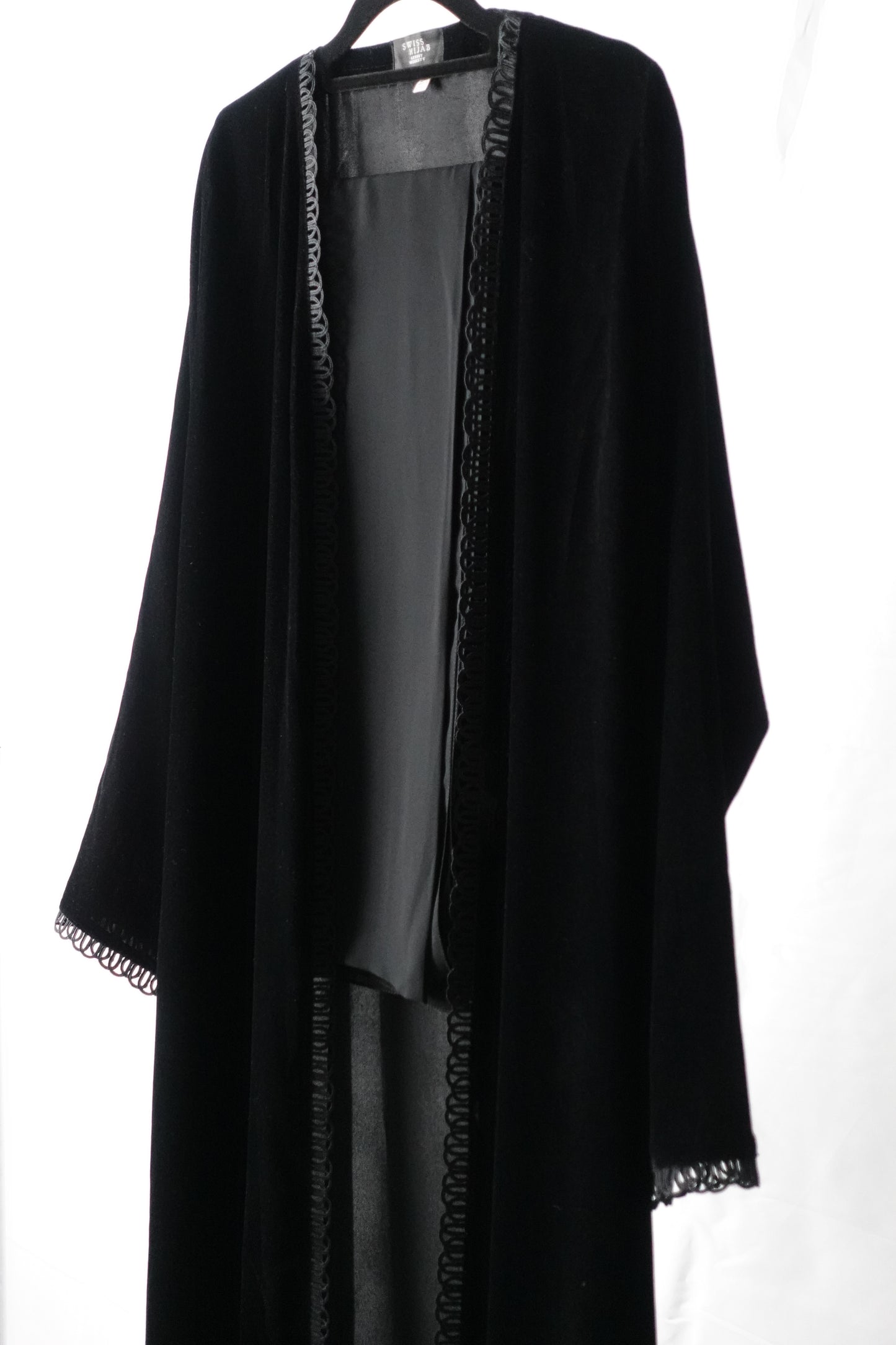 Velvet open abaya « Black »