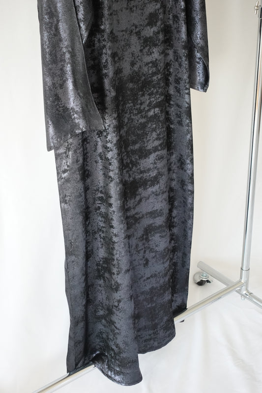 Metallic open Abaya with hijab