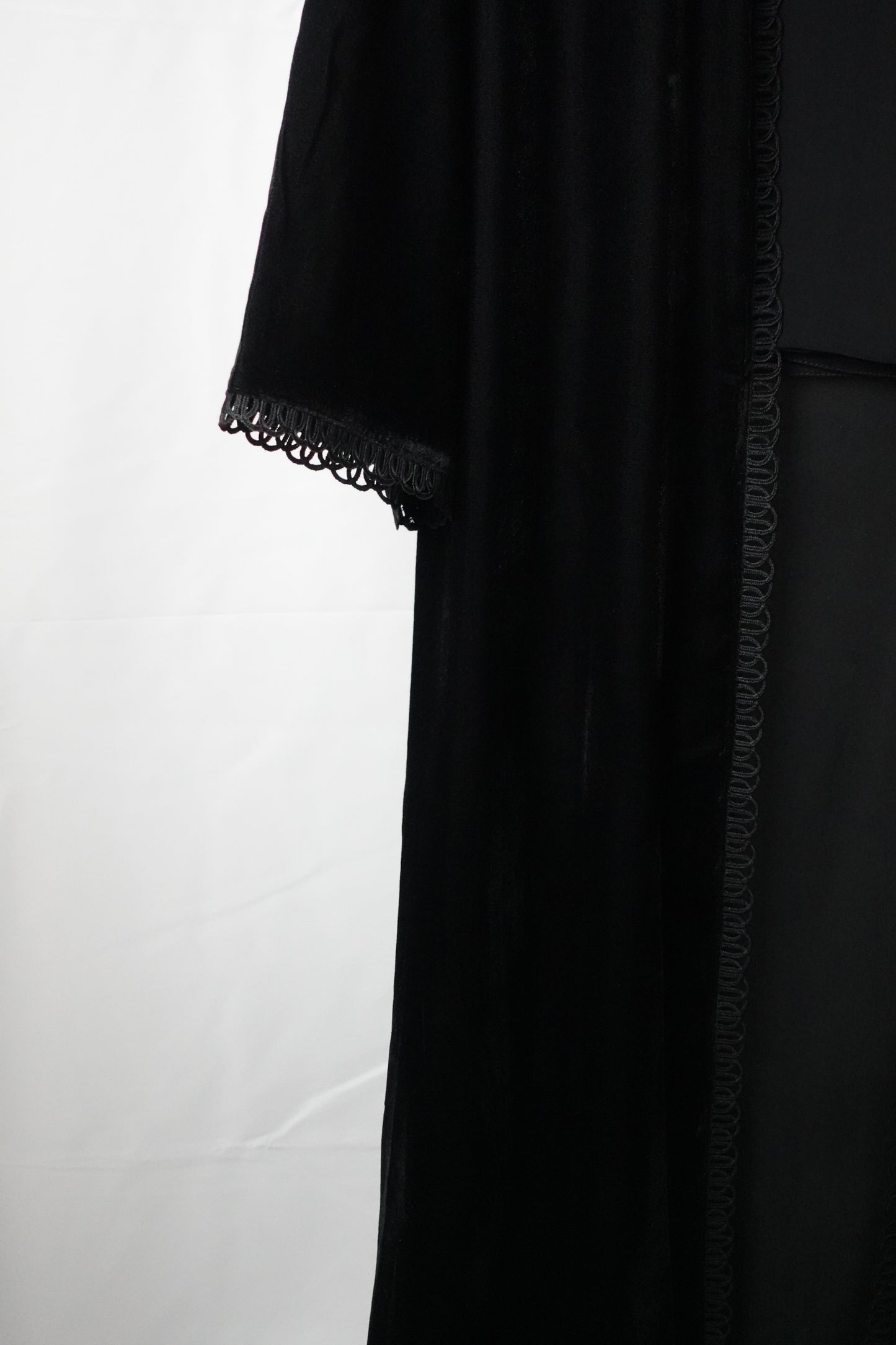 Velvet open abaya « Black »