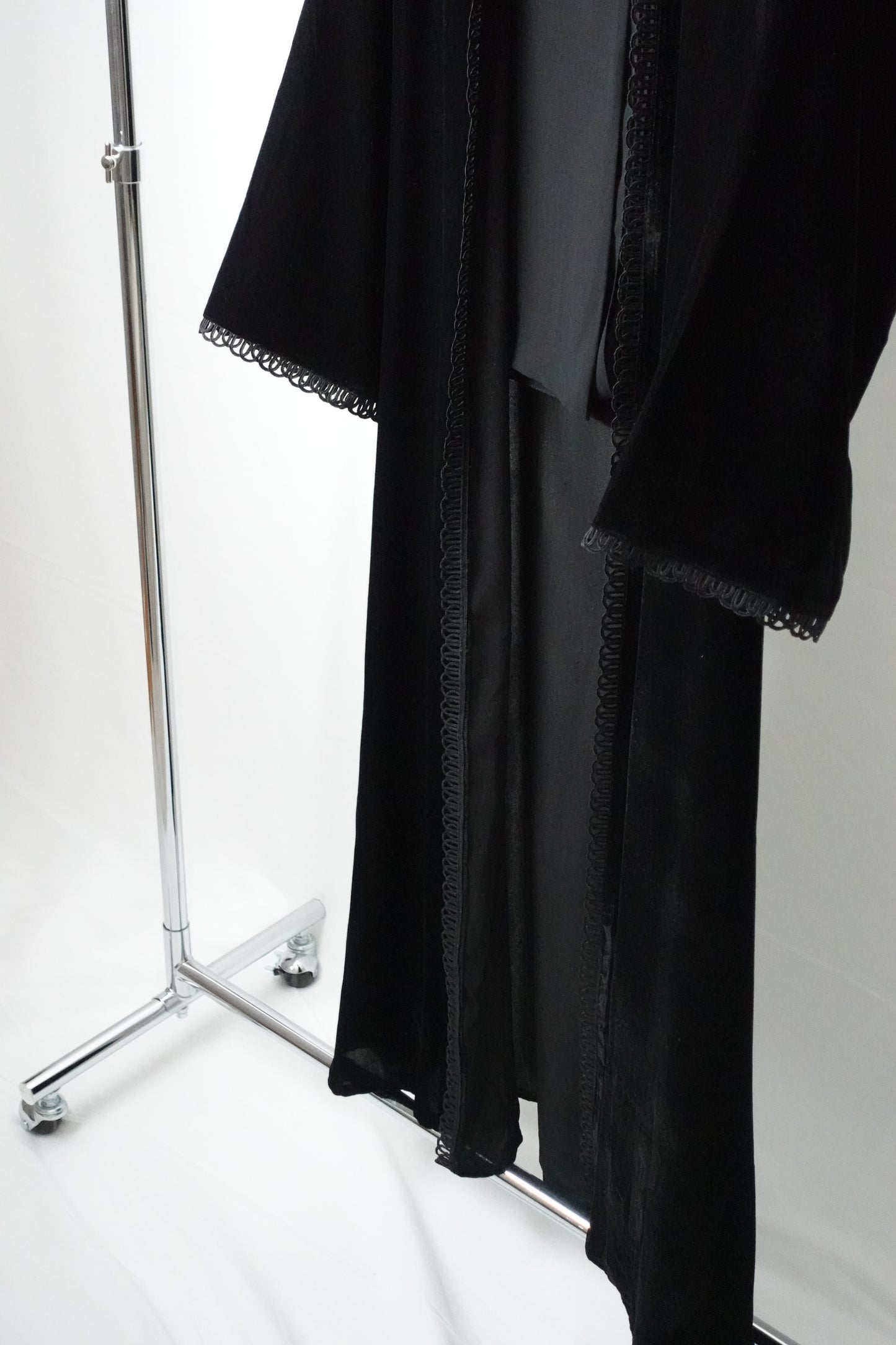 Velvet open abaya « Black »