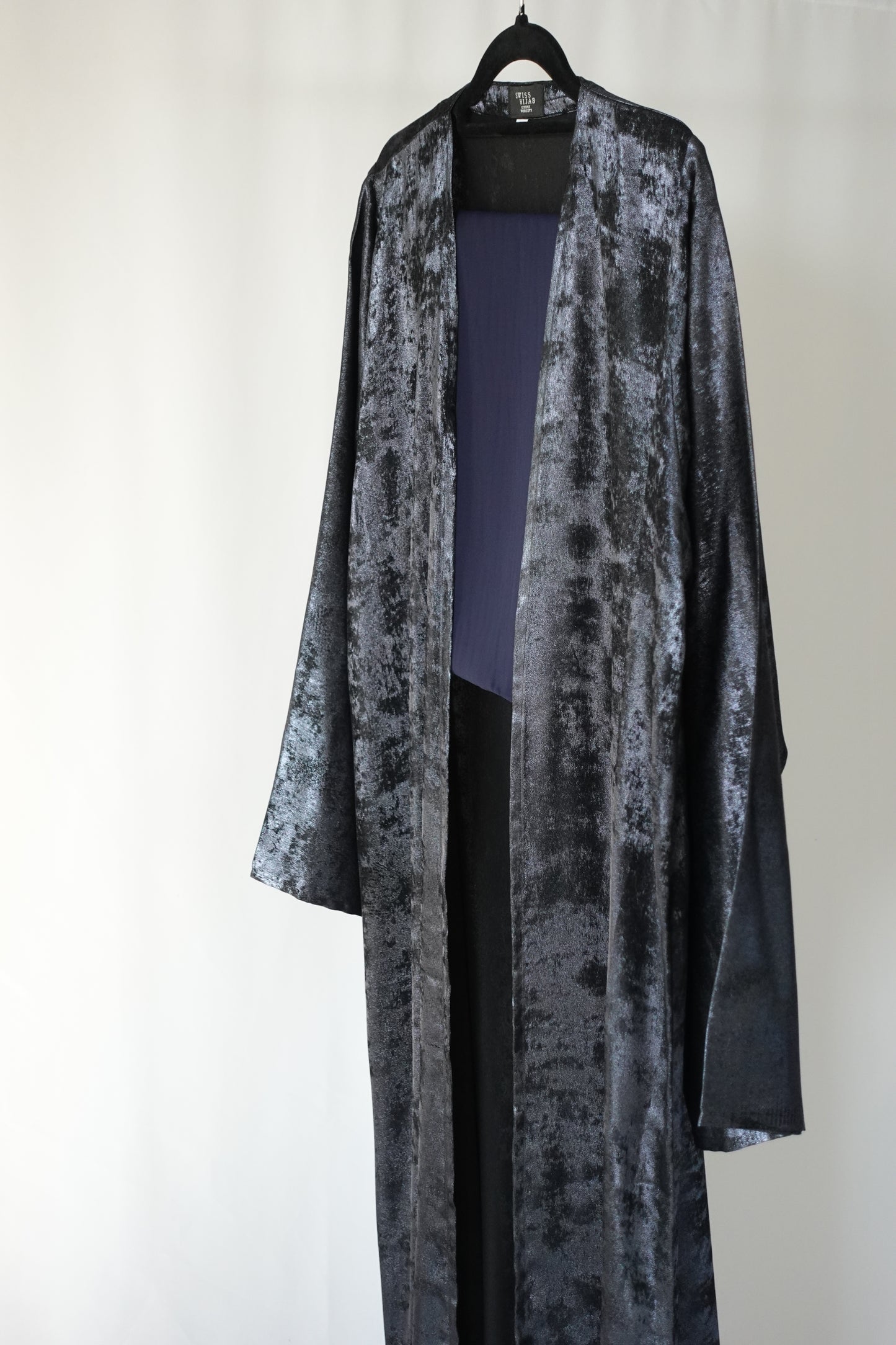 Metallic open Abaya with hijab