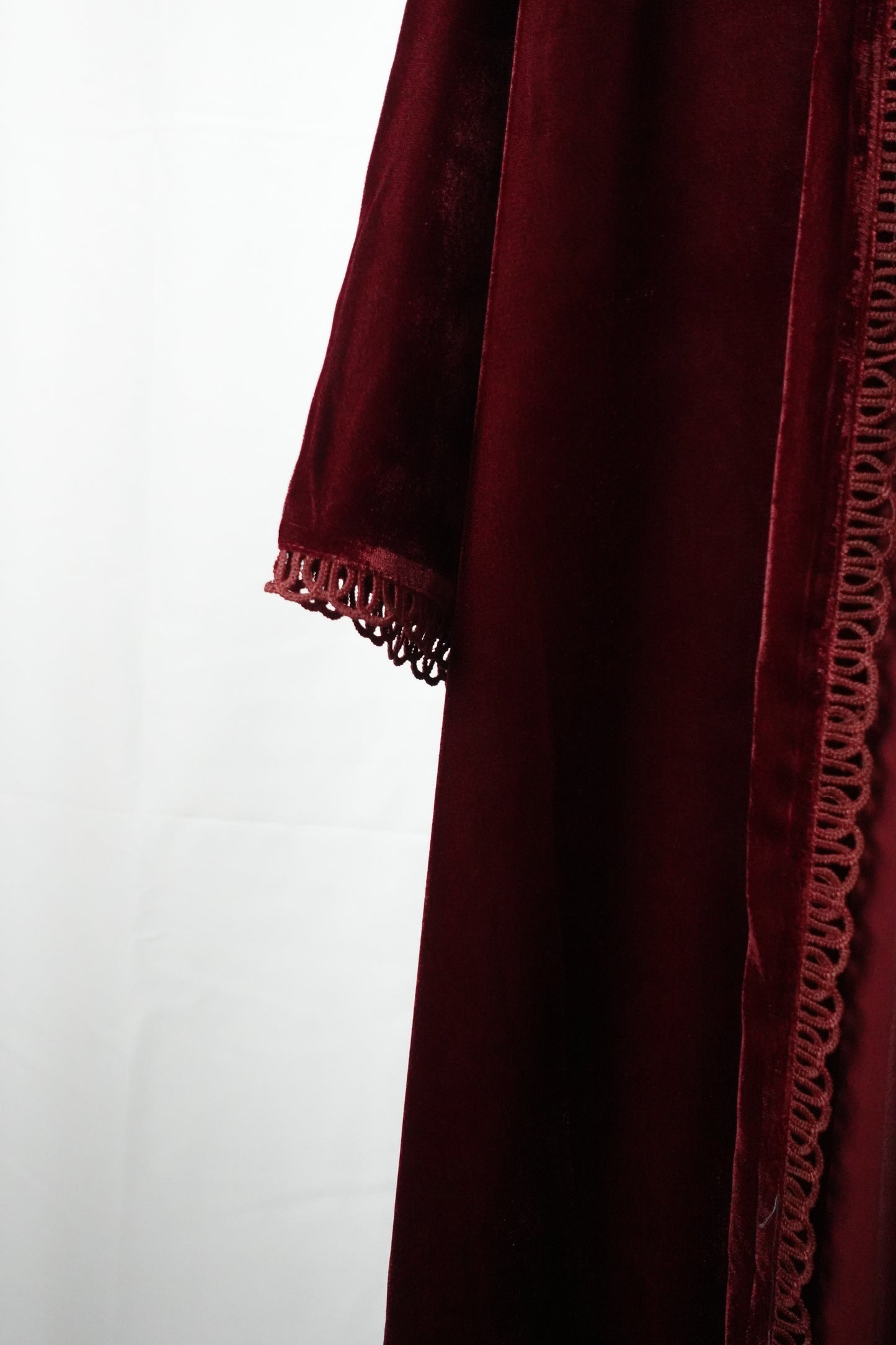 Velvet open abaya “Dark Red”