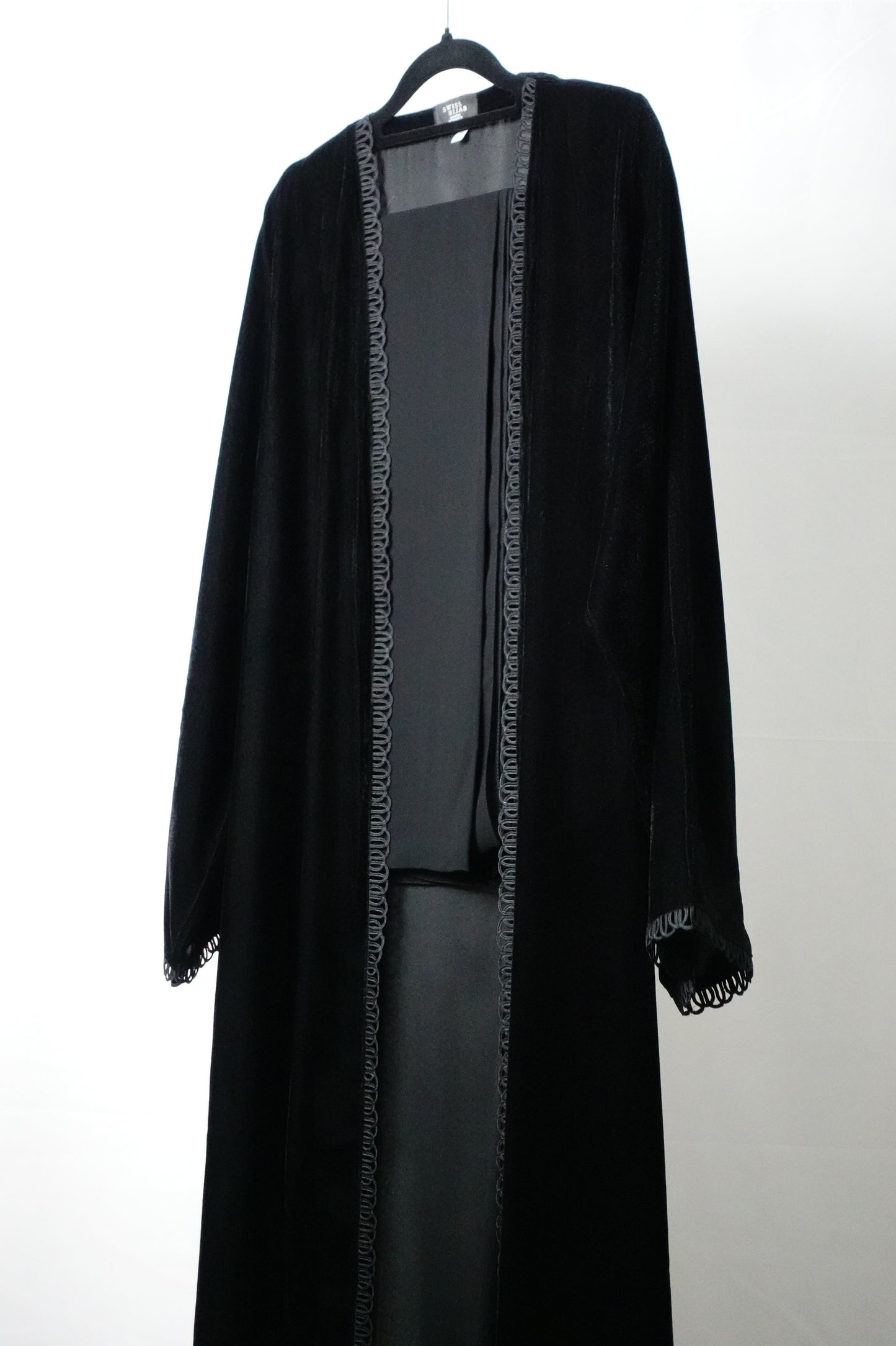 Velvet open abaya « Black »